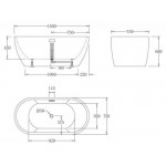 Ванна акриловая Belbagno BB70-1500